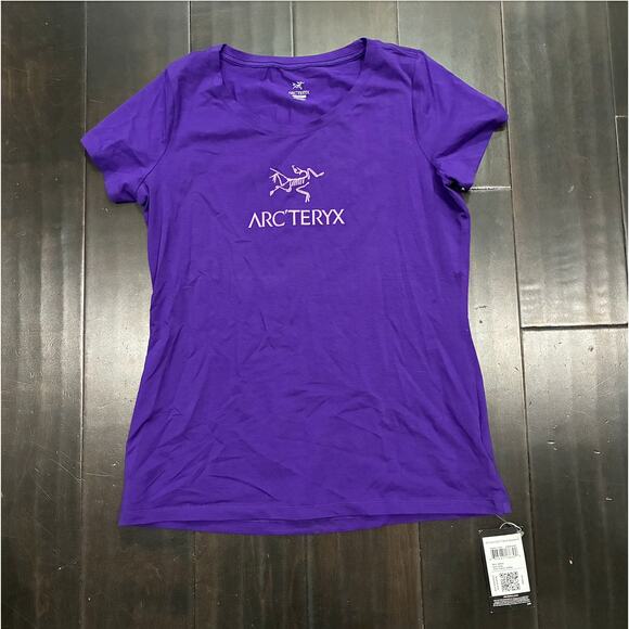 NEW Arc'teryx Arc'word Short Sleeve T Shirt Purple Women's Size L - Picture 1 of 4